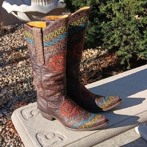 Old Gringo embroidered zarape pattern Sz 9.5